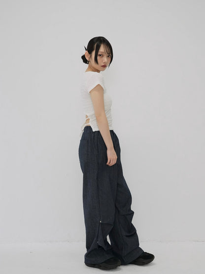 ribbon open back tops