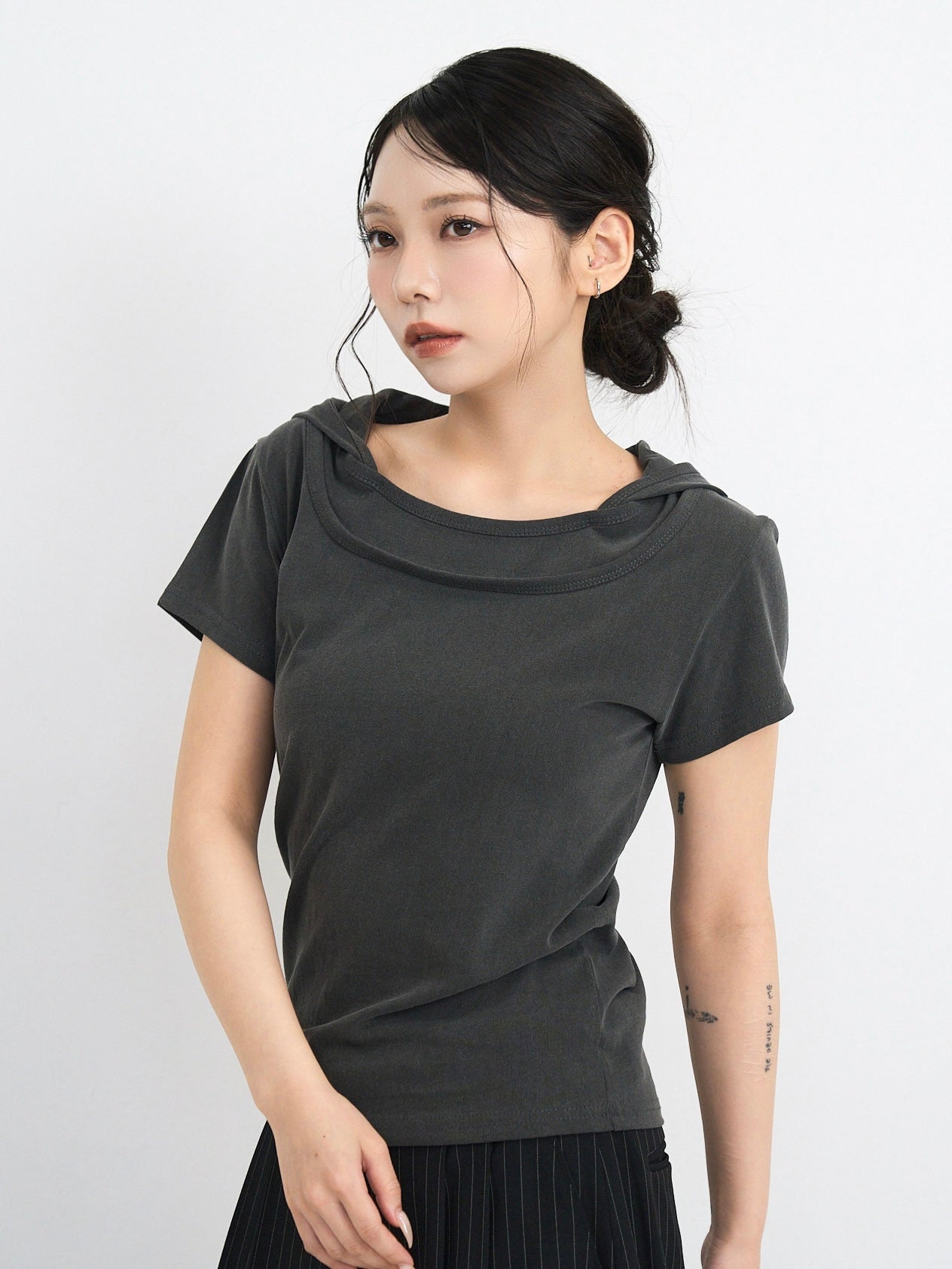 hooded tee tops