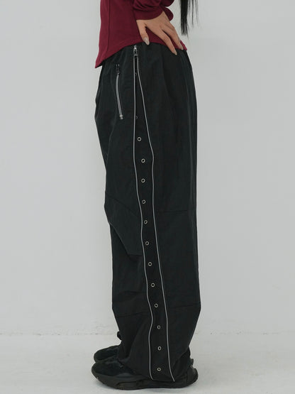 side zip eyelet pants