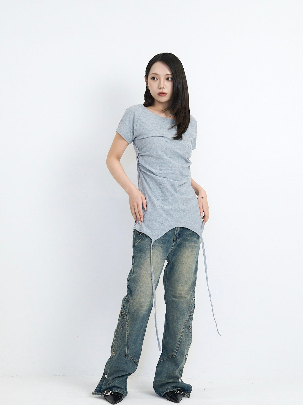 jacquard off shoulder tops