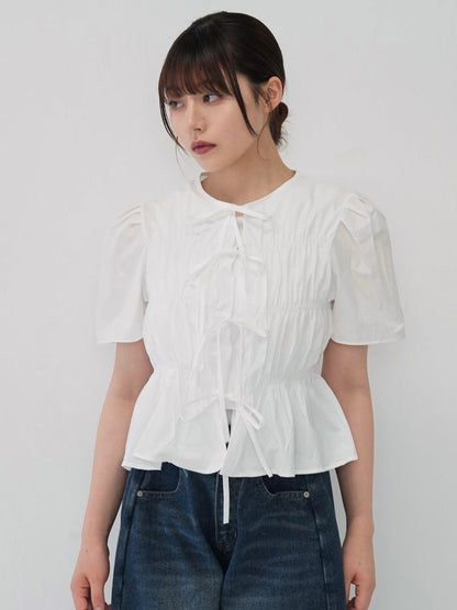 front ribbon blouse