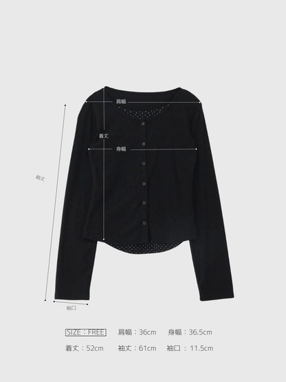 dot inner layered cardigan