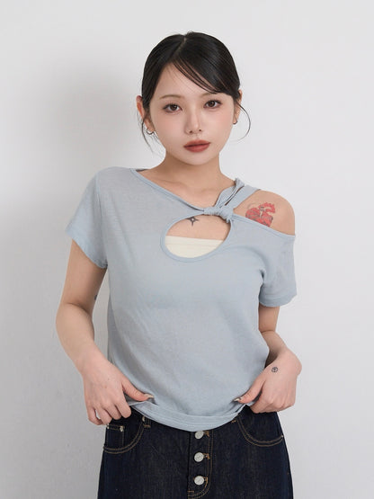 one shoulder cut tops