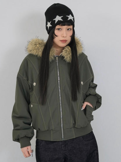 military fur hood jacket
