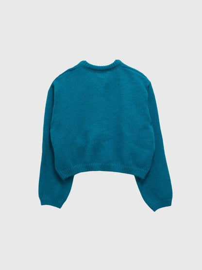 round neck cropped cardigan