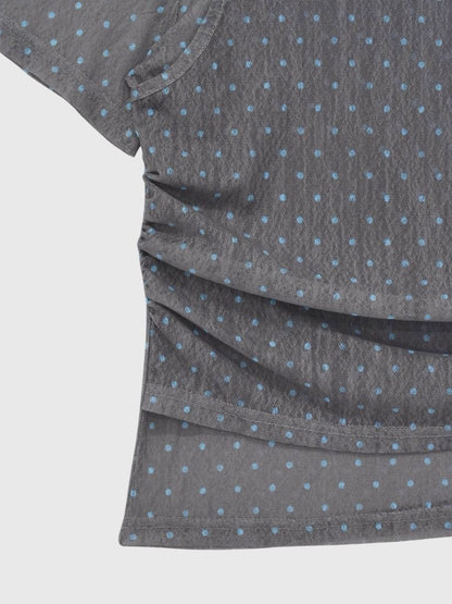 double layered dot sheer tops