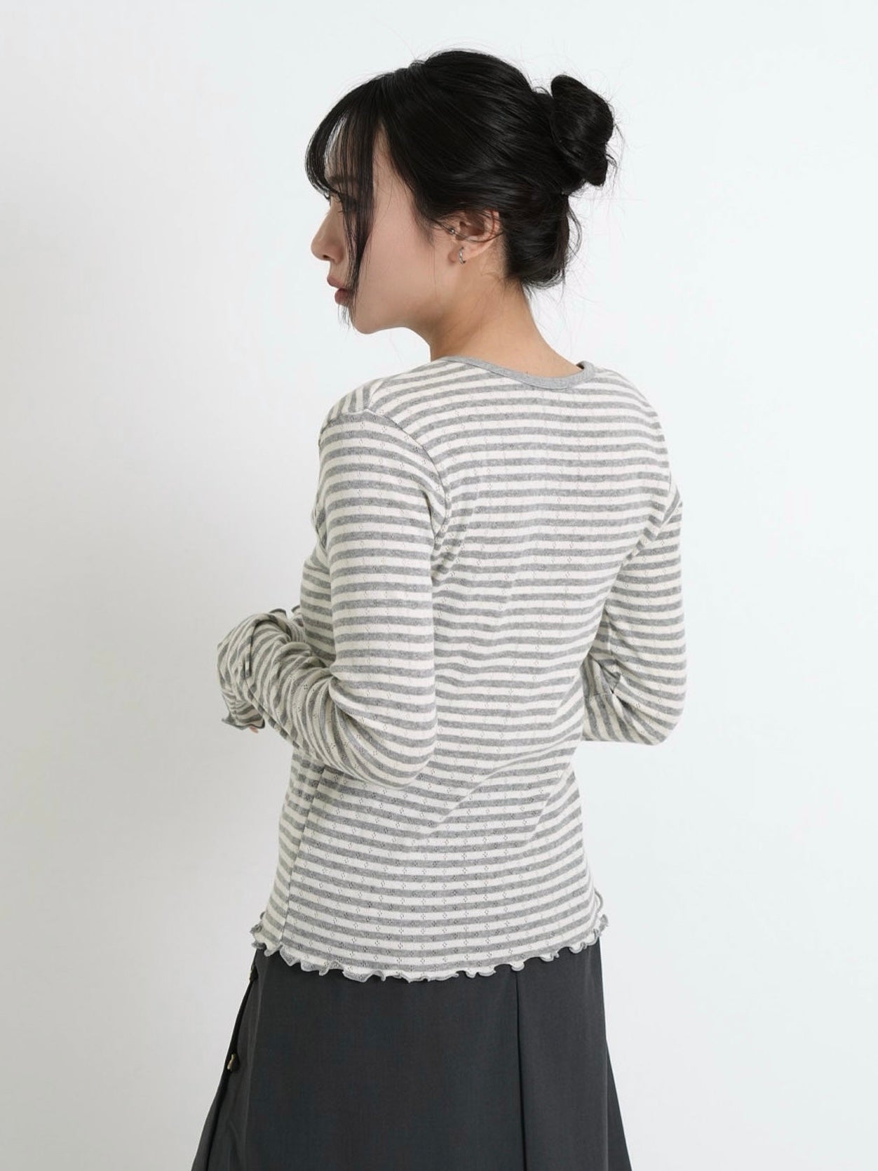 punching stripe cardigan
