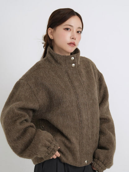 mohair snap blouson