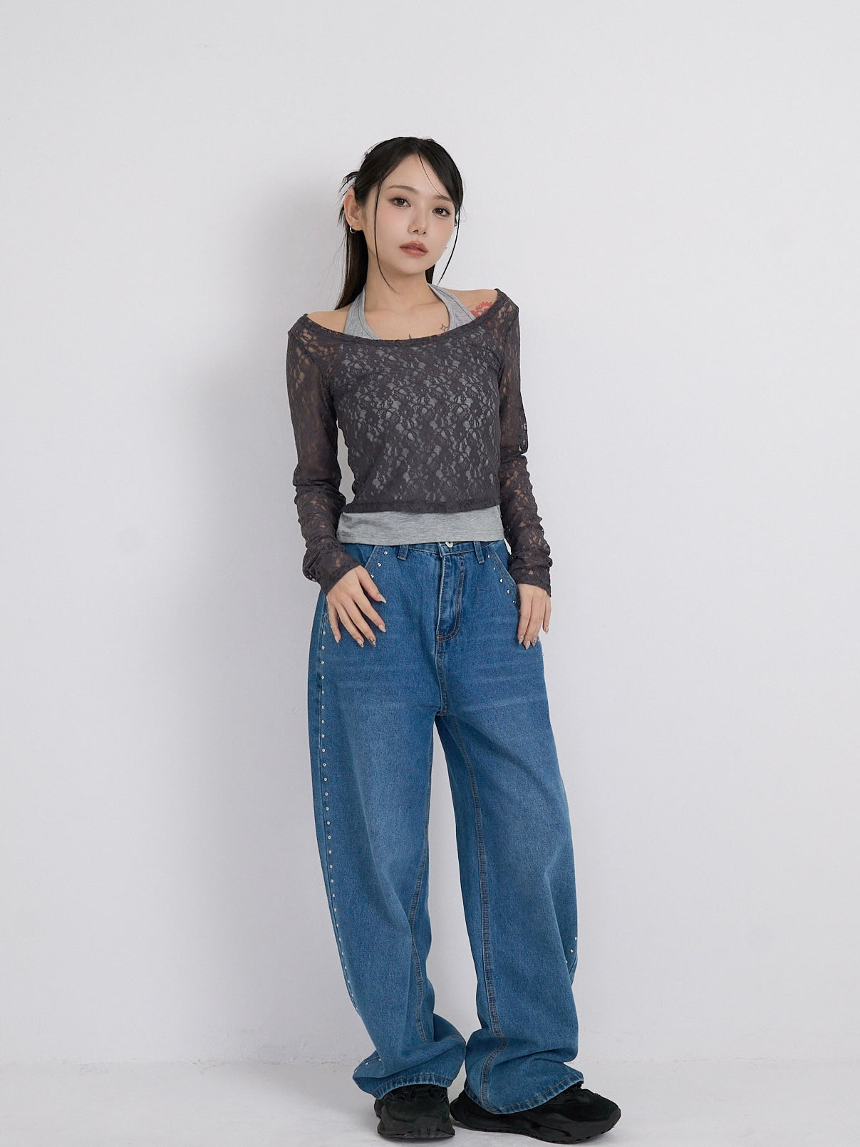 layered lace halter tops