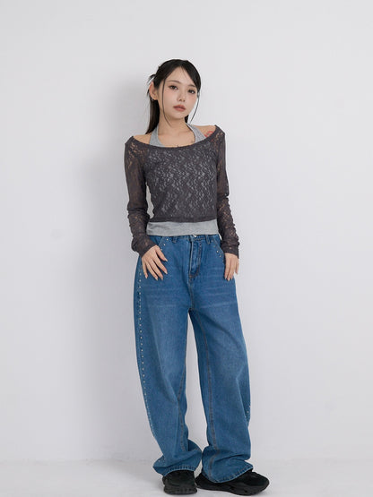 layered lace halter tops