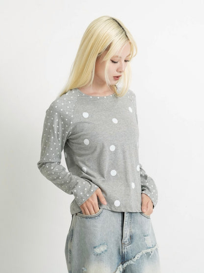dot mix raglan tops