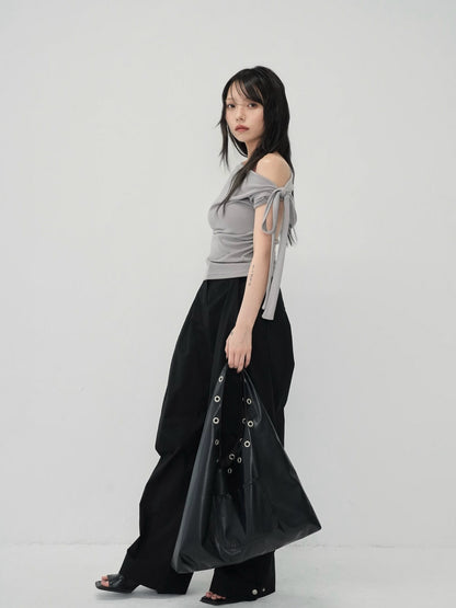 eyelet shoulder bag