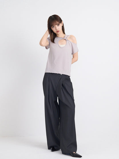 one shoulder cut tops