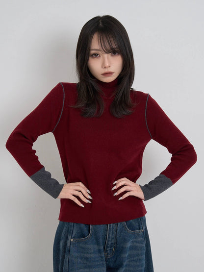 color point turtleneck knit