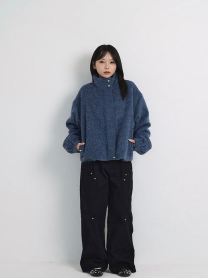 mohair snap blouson