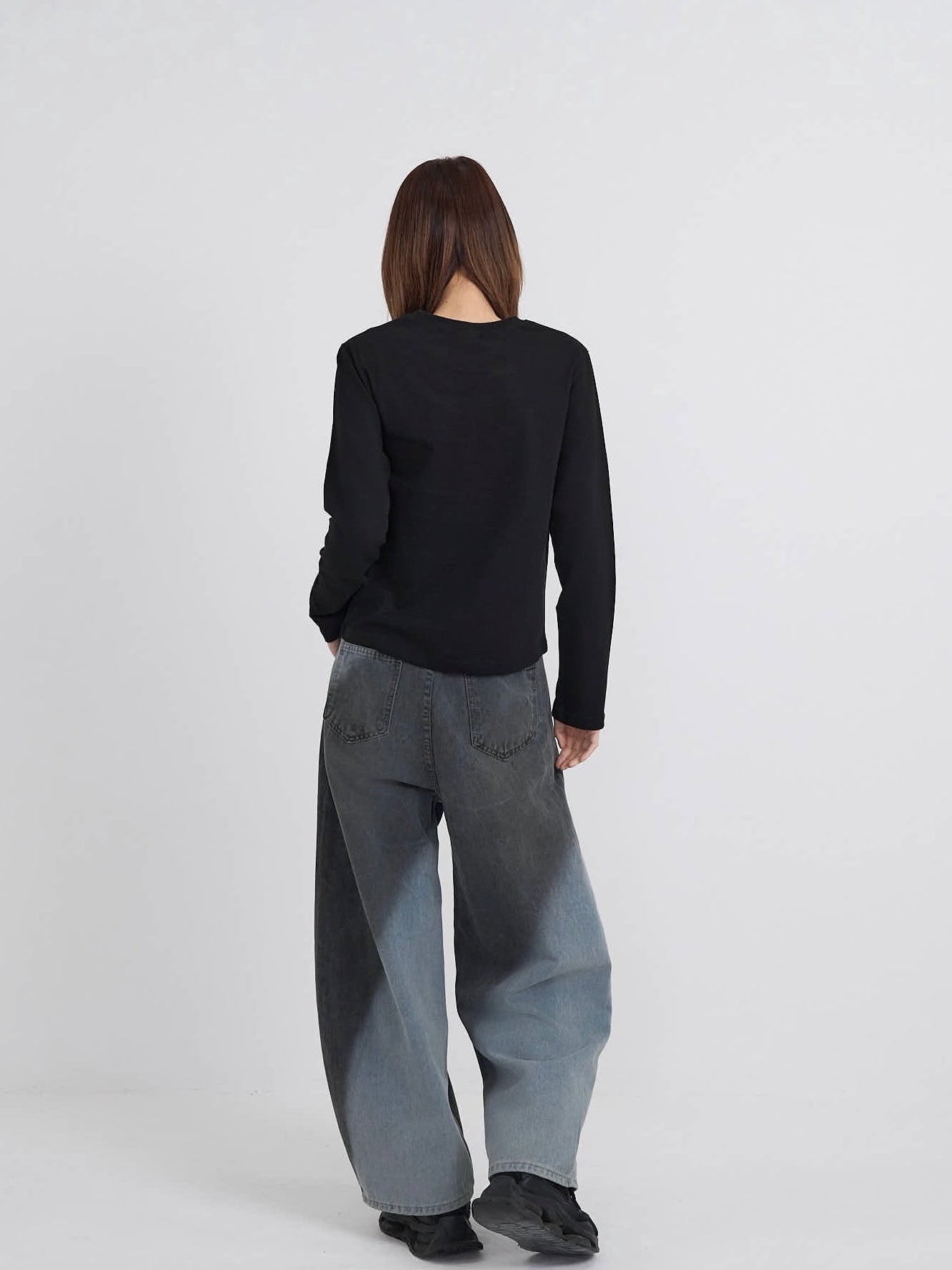 star print basic long tops