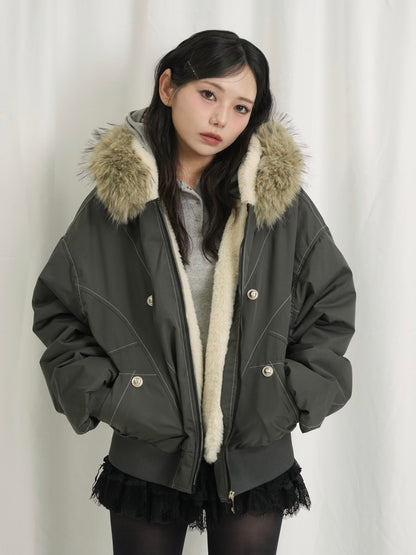 military fur hood jacket