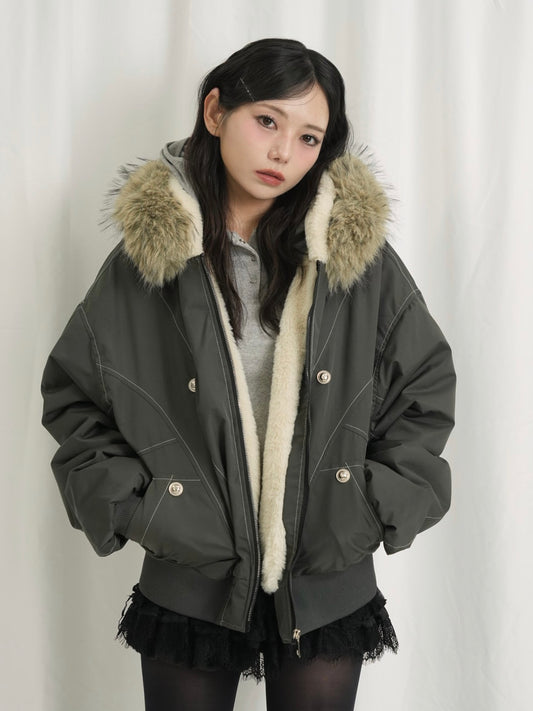 military fur hood jacket