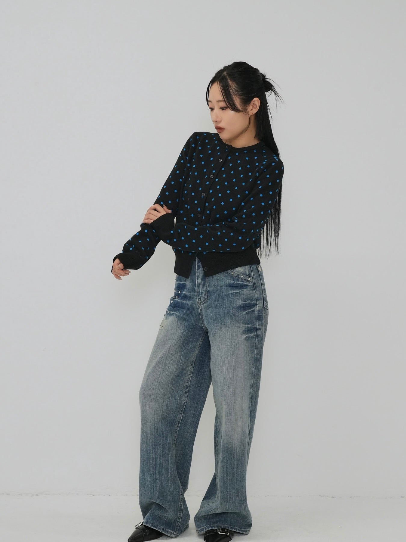 soft dot knit cardigan