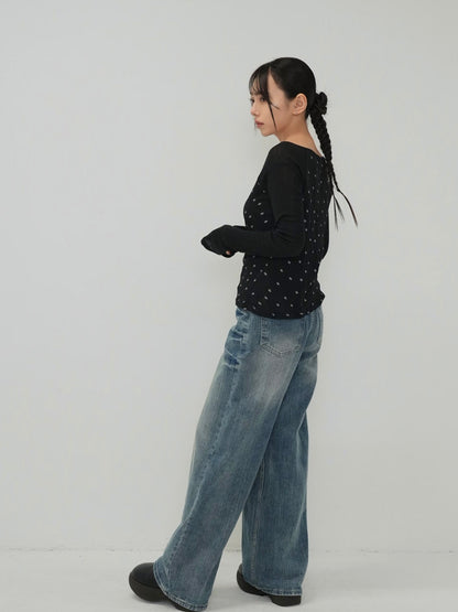 light dot raglan tops