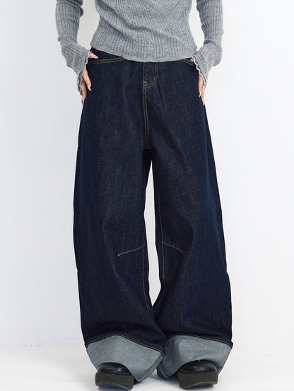 loose wide denim pants