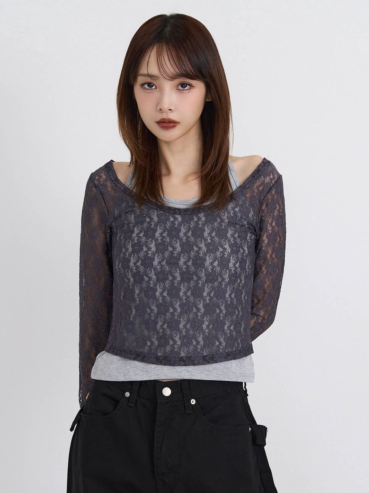 layered lace halter tops