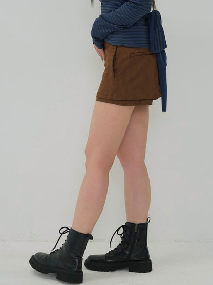 suede mini skirt pants