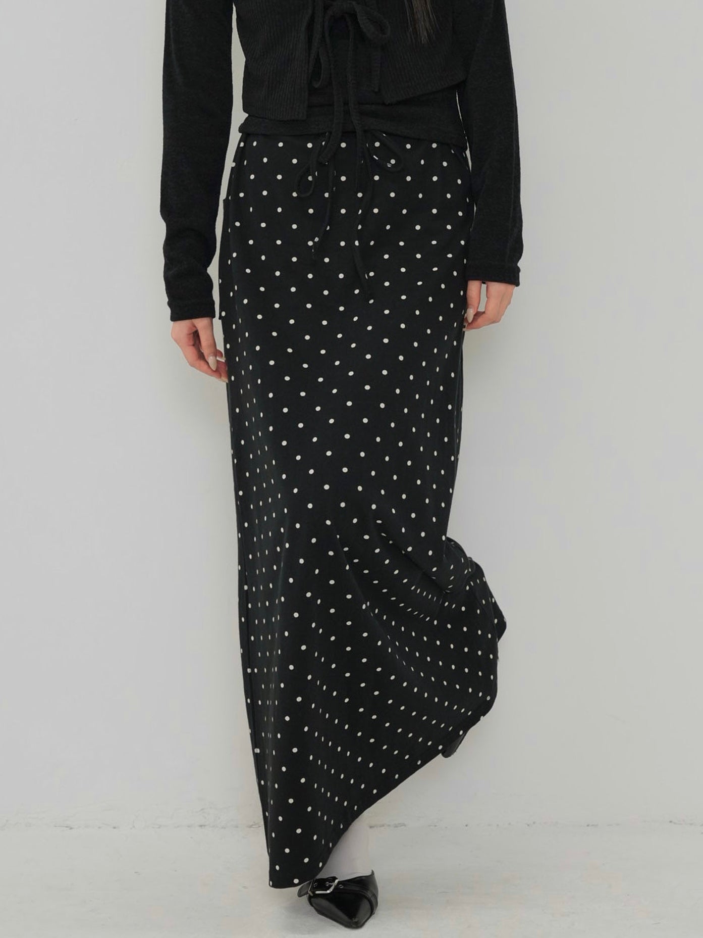 dot maxi skirt
