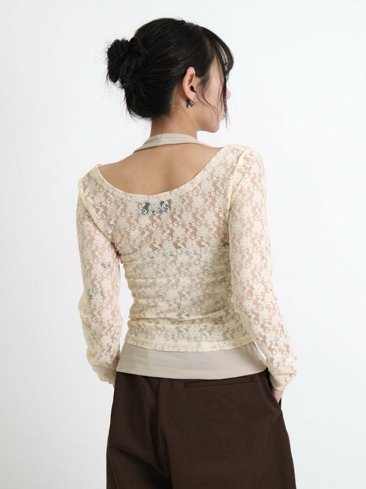 layered lace halter tops