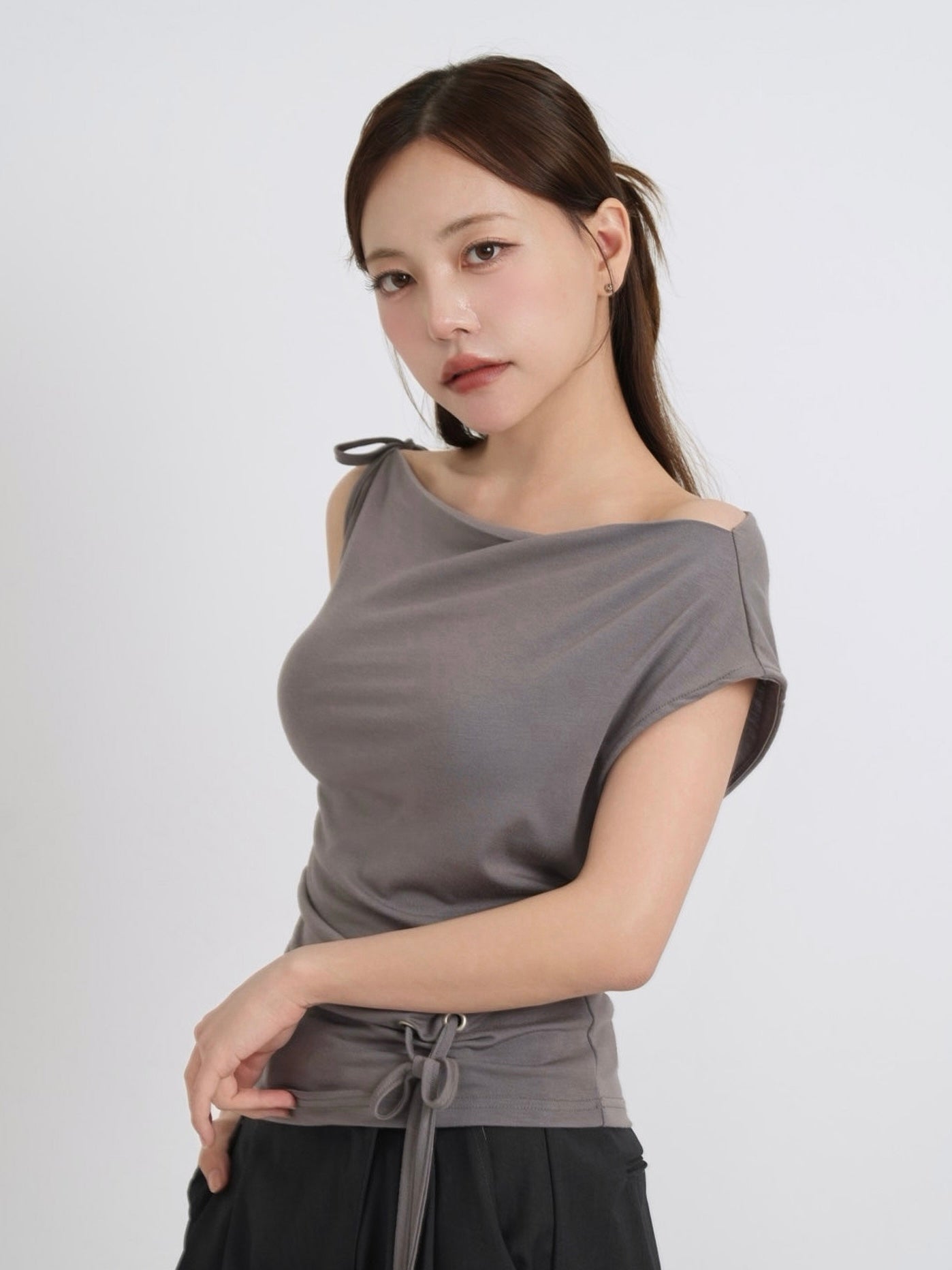 eyelet one shoulder tops