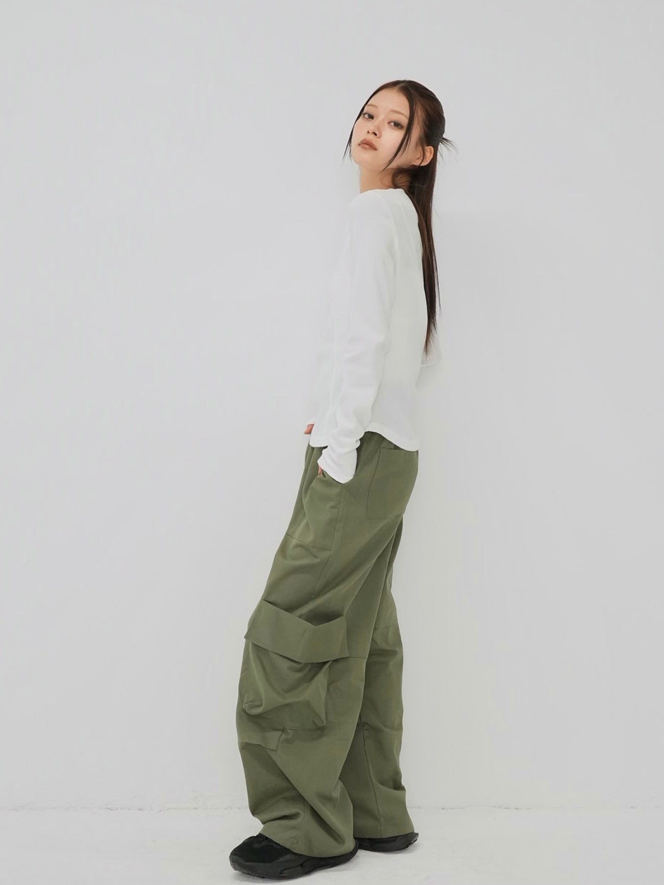 folding waist jogger pants