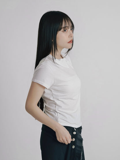 mini collar compact tops