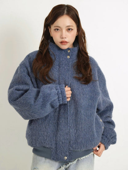 mohair snap blouson