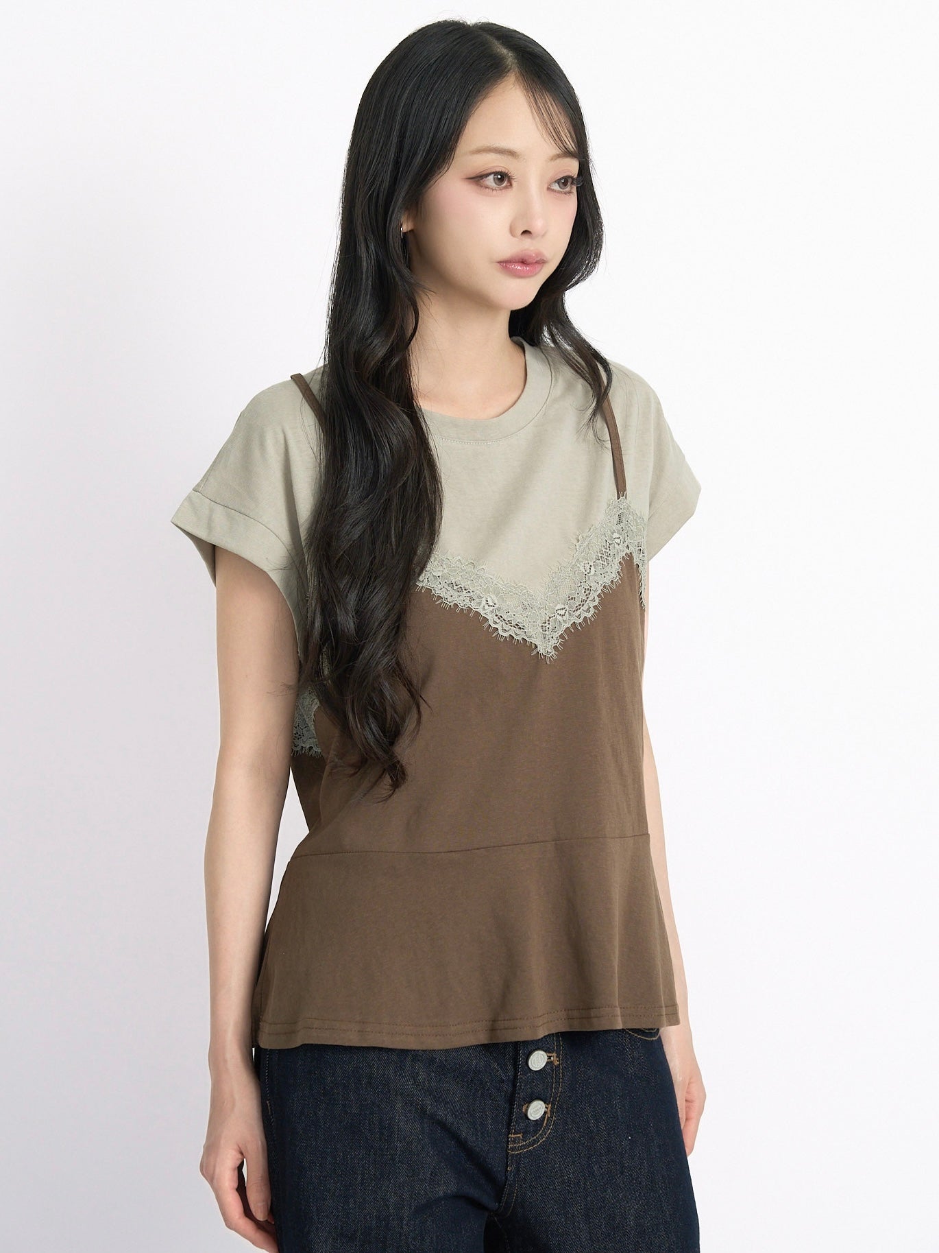 lace bustier layered tops