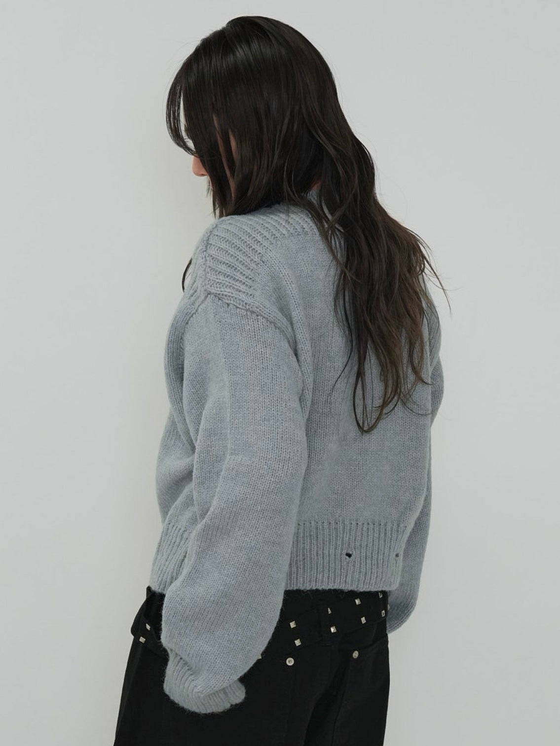 2way layered hem knit