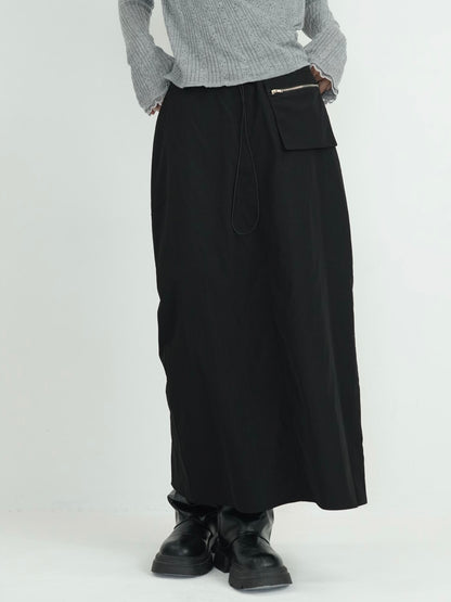 back slit long skirt