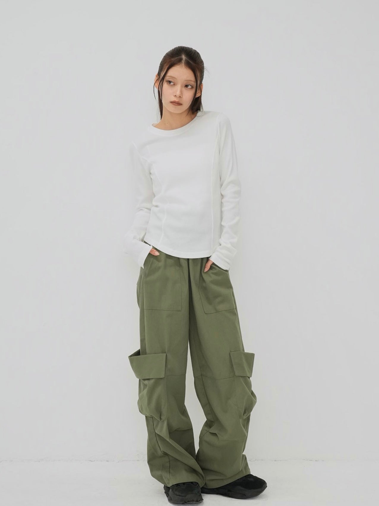 folding waist jogger pants