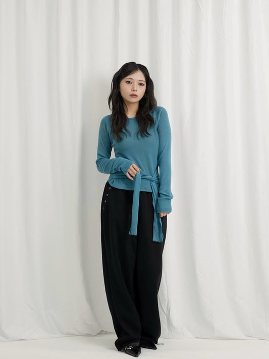eyelet wide sweat pants