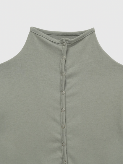 high neck fitted cardigan