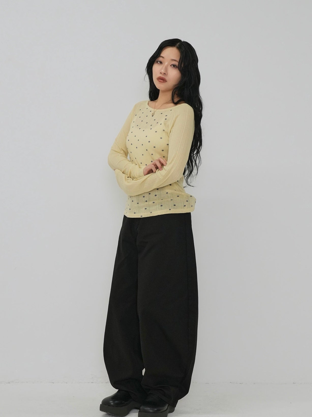 back belt detail wide pants