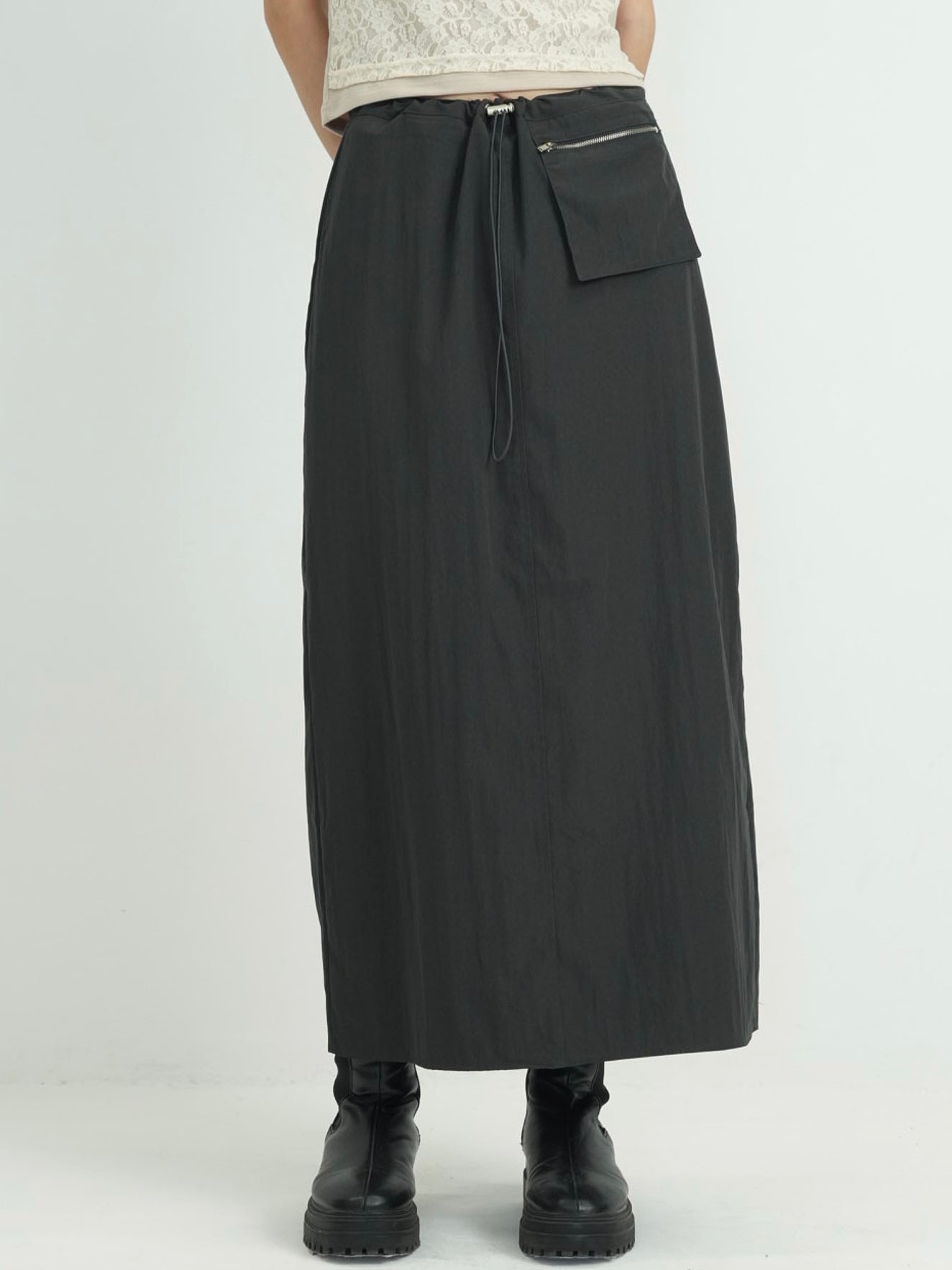 back slit long skirt