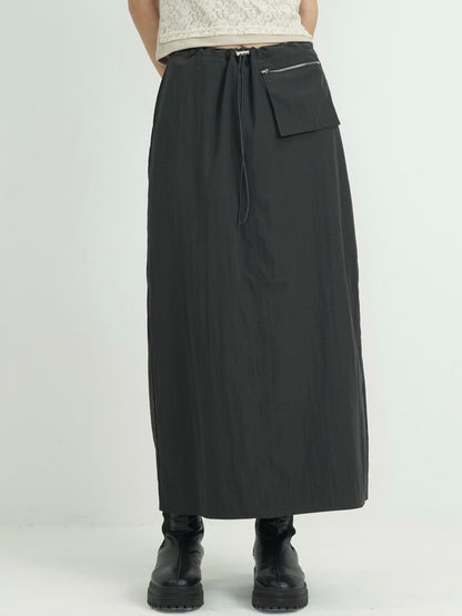 back slit long skirt