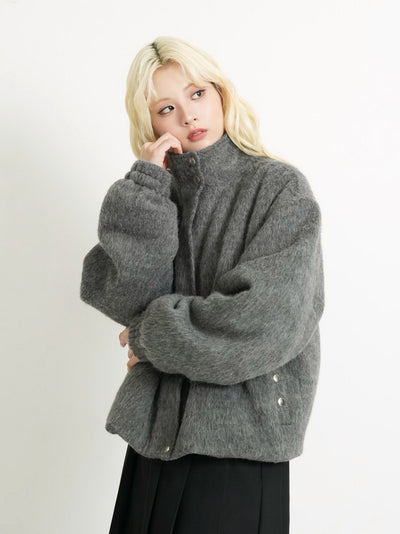 mohair snap blouson