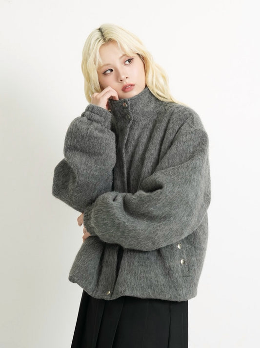 mohair snap blouson