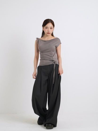eyelet one shoulder tops
