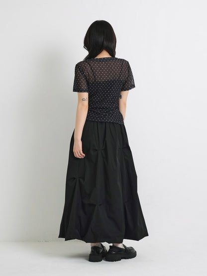 double layered dot sheer tops