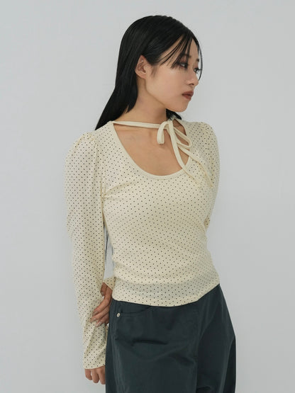 oval neck dot tops