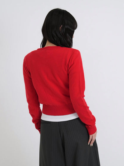 contrast line cardigan