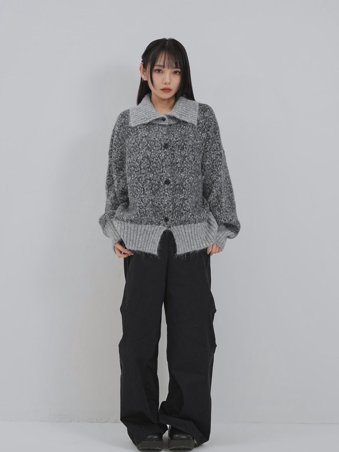 hairy mix turtle knit