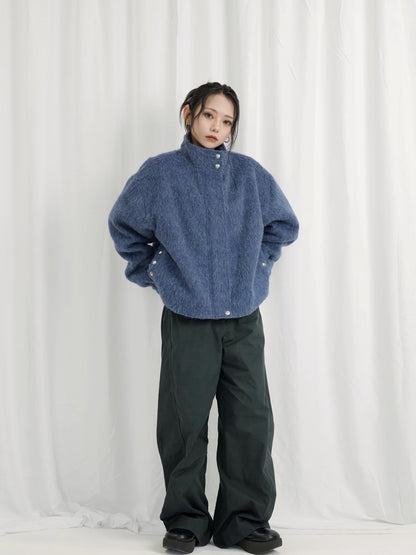 mohair snap blouson